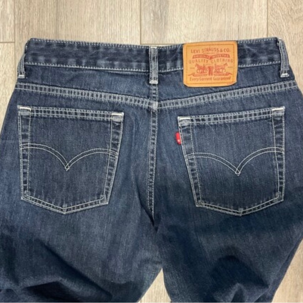 Vtg 90s Levi Jeans, White Stitch, Flare Leg, Sz 11, Style 5929314190, Dark Wash